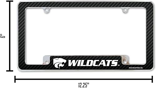 Miniatura 60 de Rico Industries NCAA Carbon Fiber 12" x 6" Chrome All Over Automotive License Plate Frame for Car/Truck/SUV