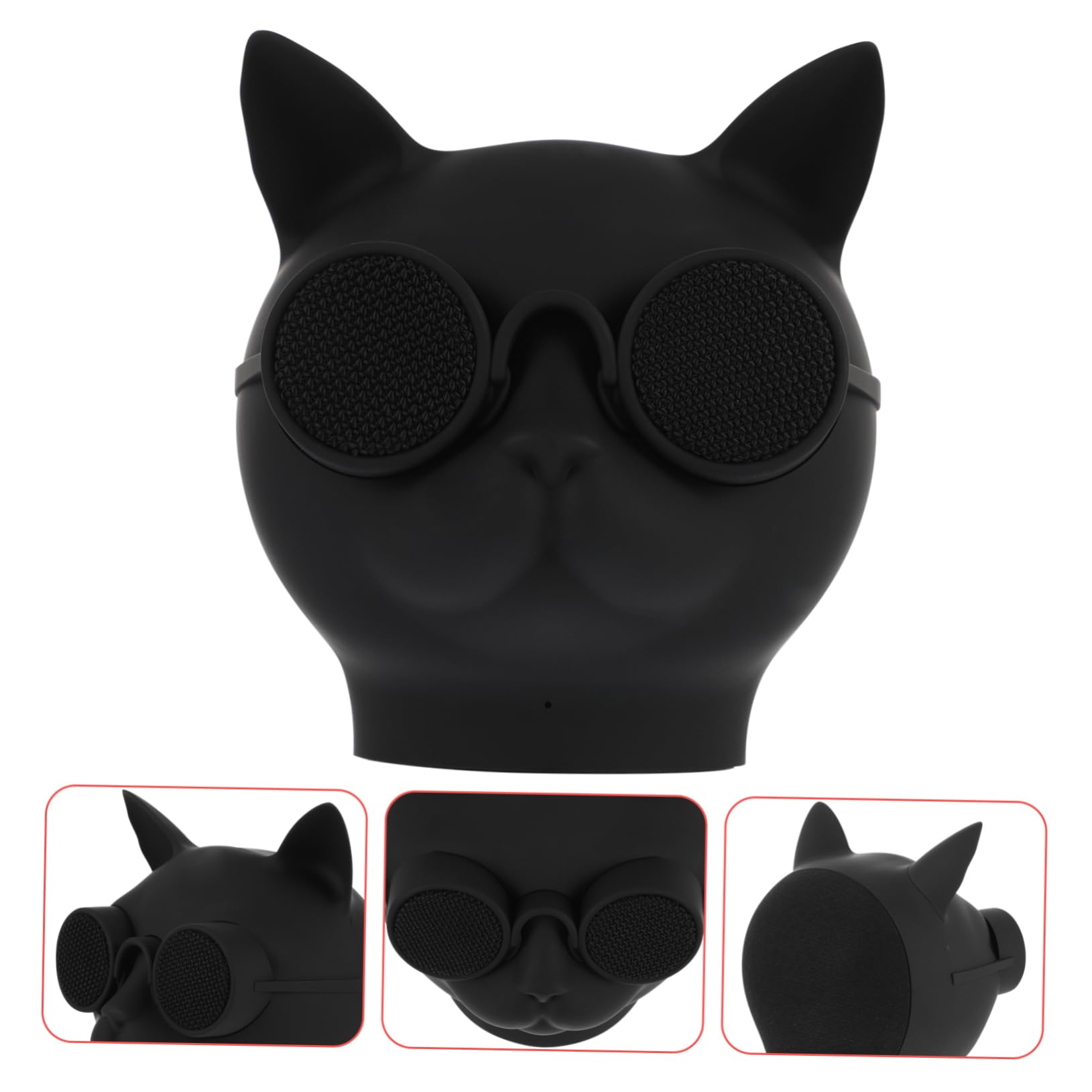 NUOBESTY Mini Haut-Parleur sans Fil Chat Pliable, Appareil Pratique pour Extérieur Et Bureau, Connexion USB Rapide, Noir, Portable pour Voyages Et Loisirs