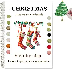 Cadernos de exercícios em aquarela com esboços, livro de colorir aquático para iniciantes, conjunto de pintura em aquarela, artesanato, kit de pintura presente para adultos, adolescentes, artistas de