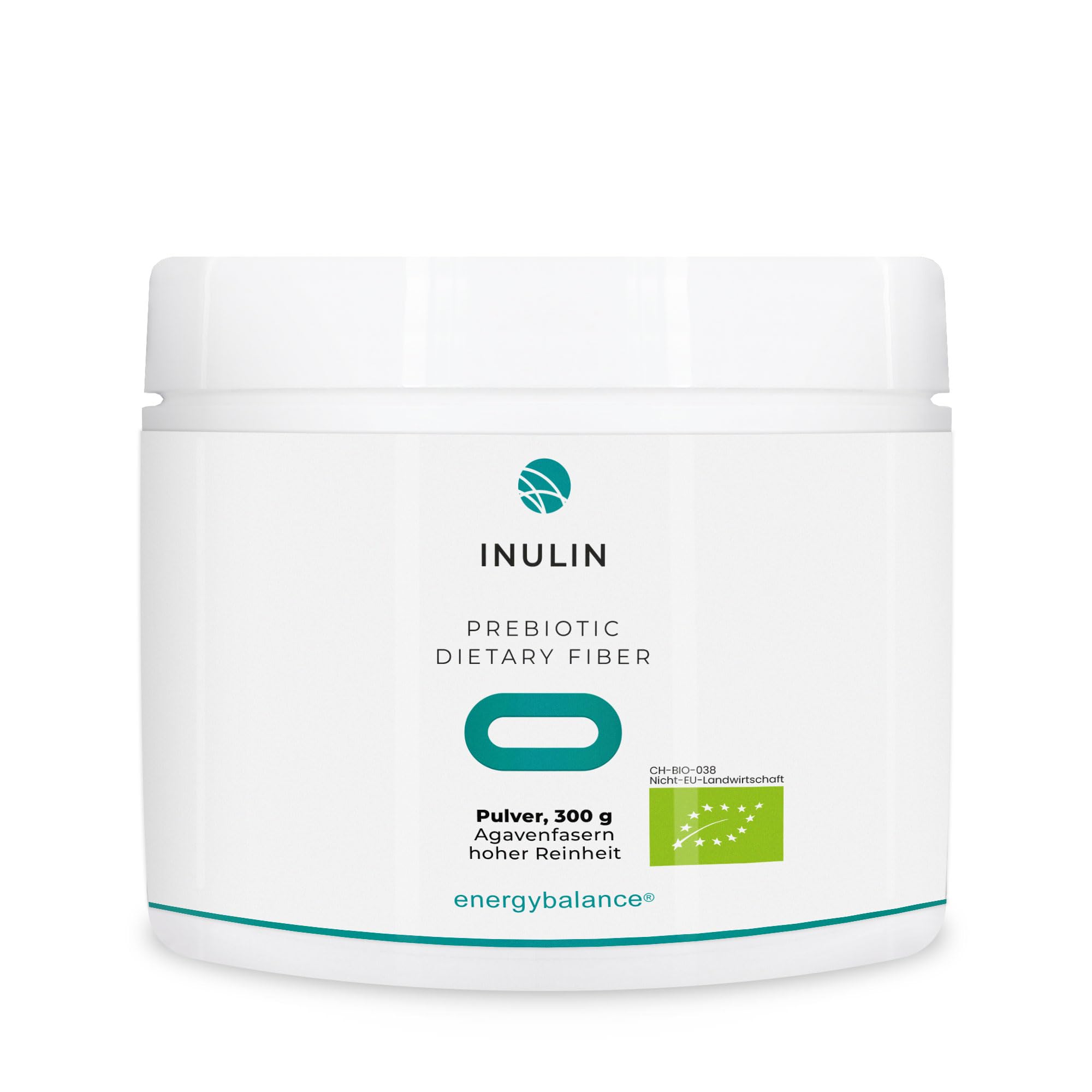 Inulin Organic Certified Agave Prebiotic Powder, 300g - Highest Purity min. 90% Fiber