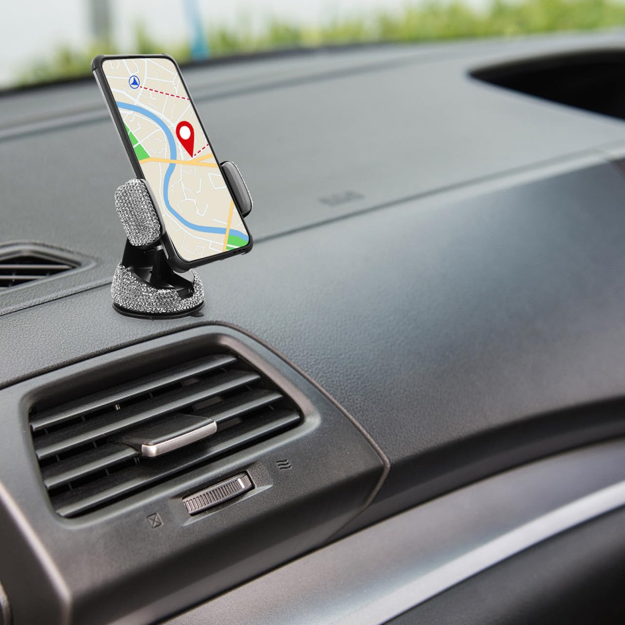 Accessori per Auto Pulsante di Accensione Strass Anello e Supporto per Telefono Girevole