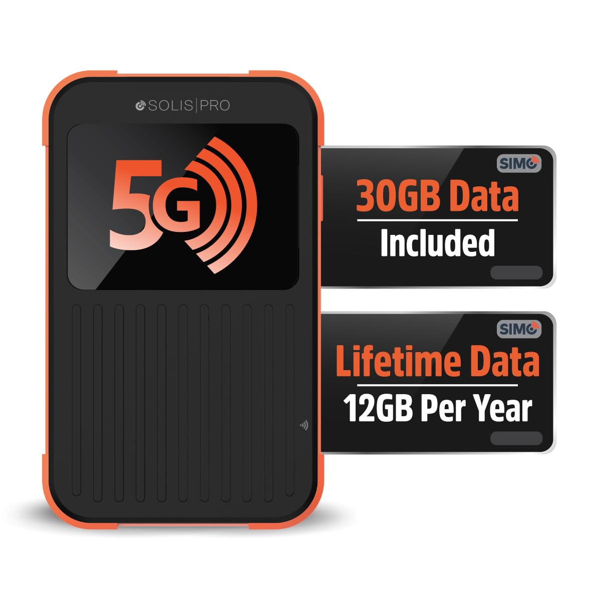 SIMO Solis PRO, 5G WiFi Hotspot with 1GB/Monthly + 30GB Global Data