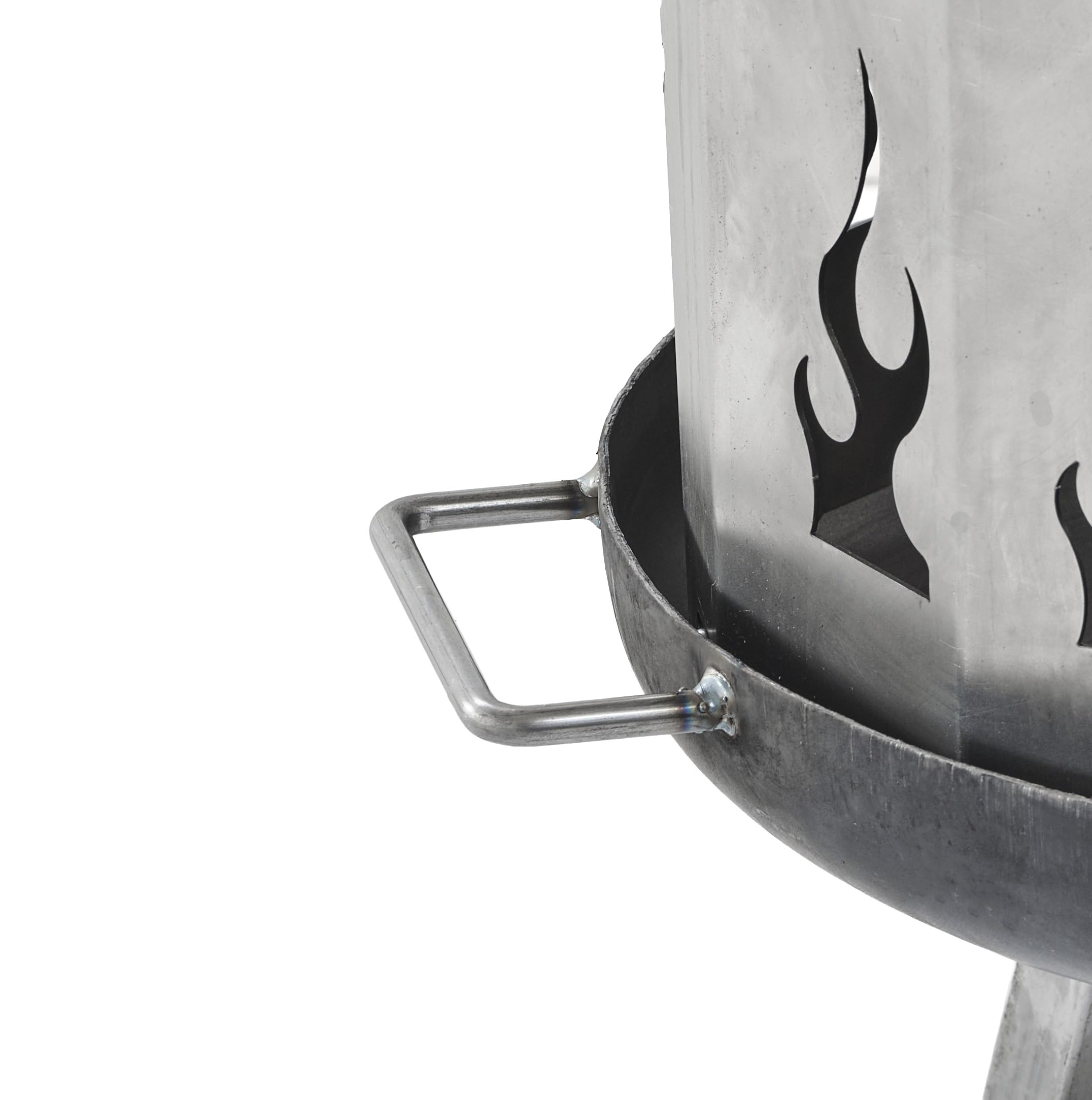 Feuerschale 48 cm aus 2,5 mm Stahl – Kompakte Feuerstelle für Balkon, Terrasse & Camping, mit Griffen, formstabil & hitzebeständig, Outdoor Feuerschale für 2–4 Personen