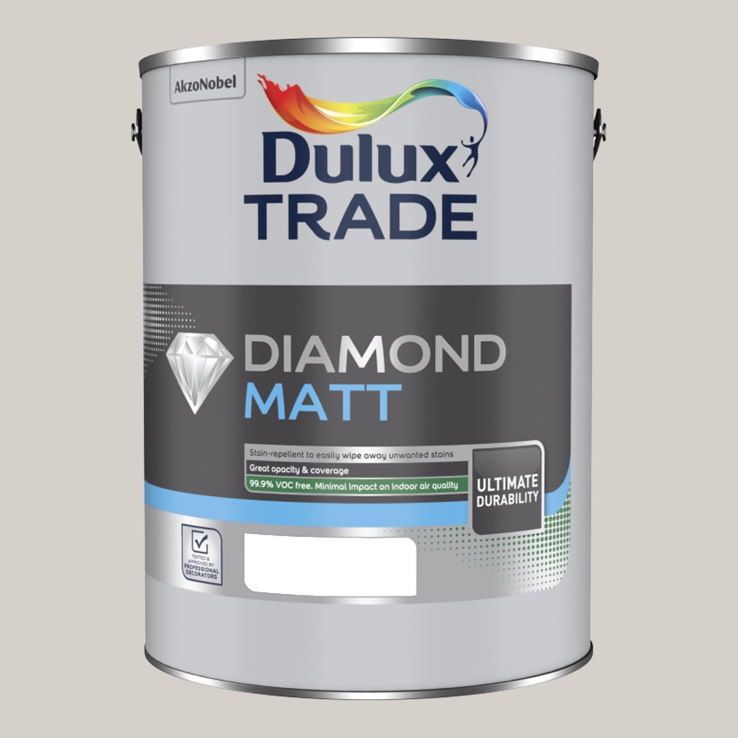 Dulux Trade - Diamond Matt Paint - Interior Walls and Ceilings - 5L - Pebble Shore