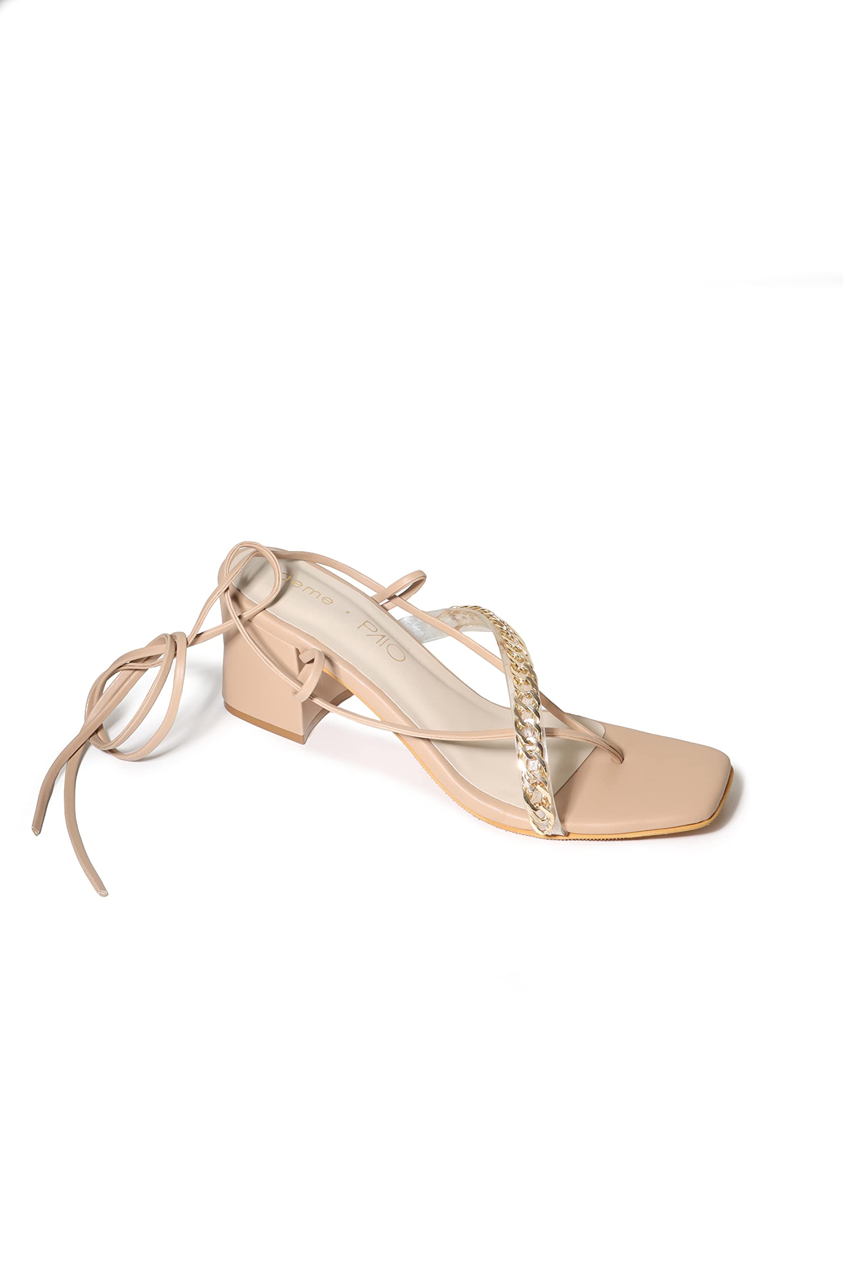 Deme x PAIO Bella Beige Block Heels