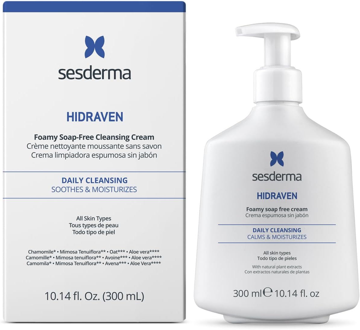 Hidraven Foamy Soap Free Cleanser Cream | Gentle & Effective Cleansing for Refreshed Skin Feel | Daily Cleansing Care for All Skin Types - Ideal for Sensitive & Soap-Intolerant Skin | 300ml