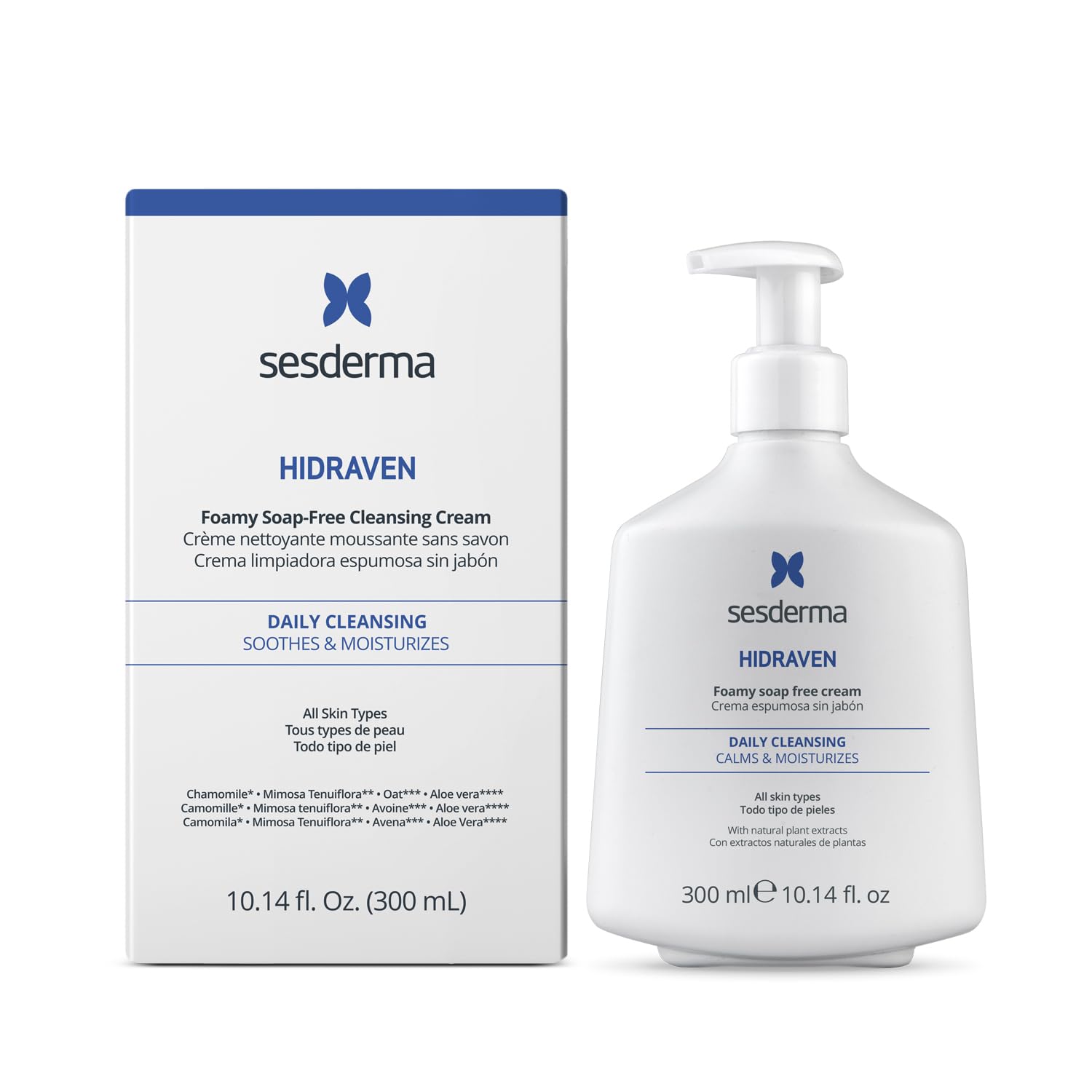 Hidraven Foamy Soap Free Cleanser Cream | Gentle & Effective Cleansing for Refreshed Skin Feel | Daily Cleansing Care for All Skin Types - Ideal for Sensitive & Soap-Intolerant Skin | 300ml