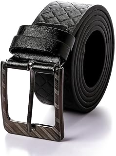 حزام جلد للرجال - كاجوال وشبه رسمي - اسود