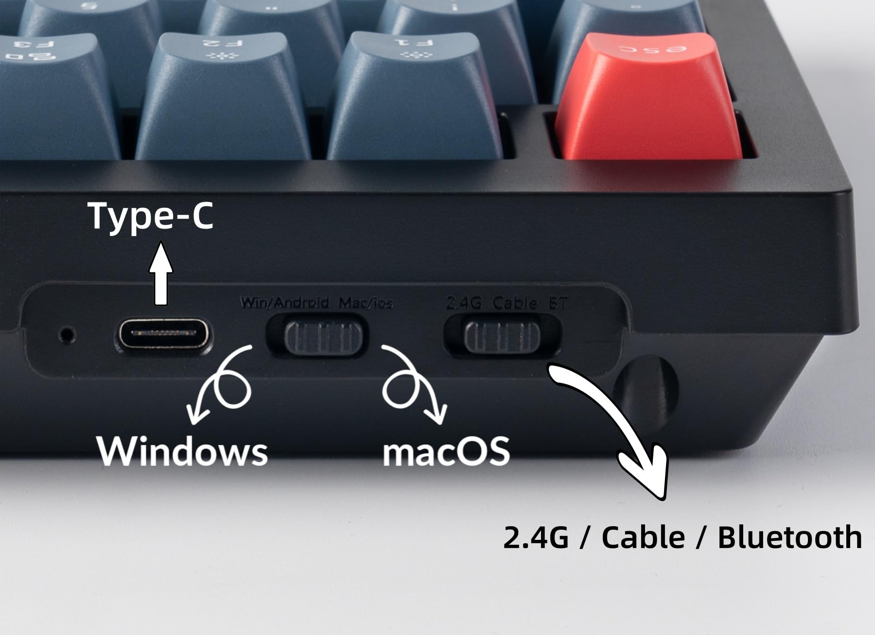 Keychron V6 Max Kabellose QMK Custom Mechanische Tastatur, 2.4 GHz/Bluetooth Full-Size DE-ISO Layout RGB Hot-Swappable Gateron Brauner Switch Kompatibel mit Mac Windows Linux