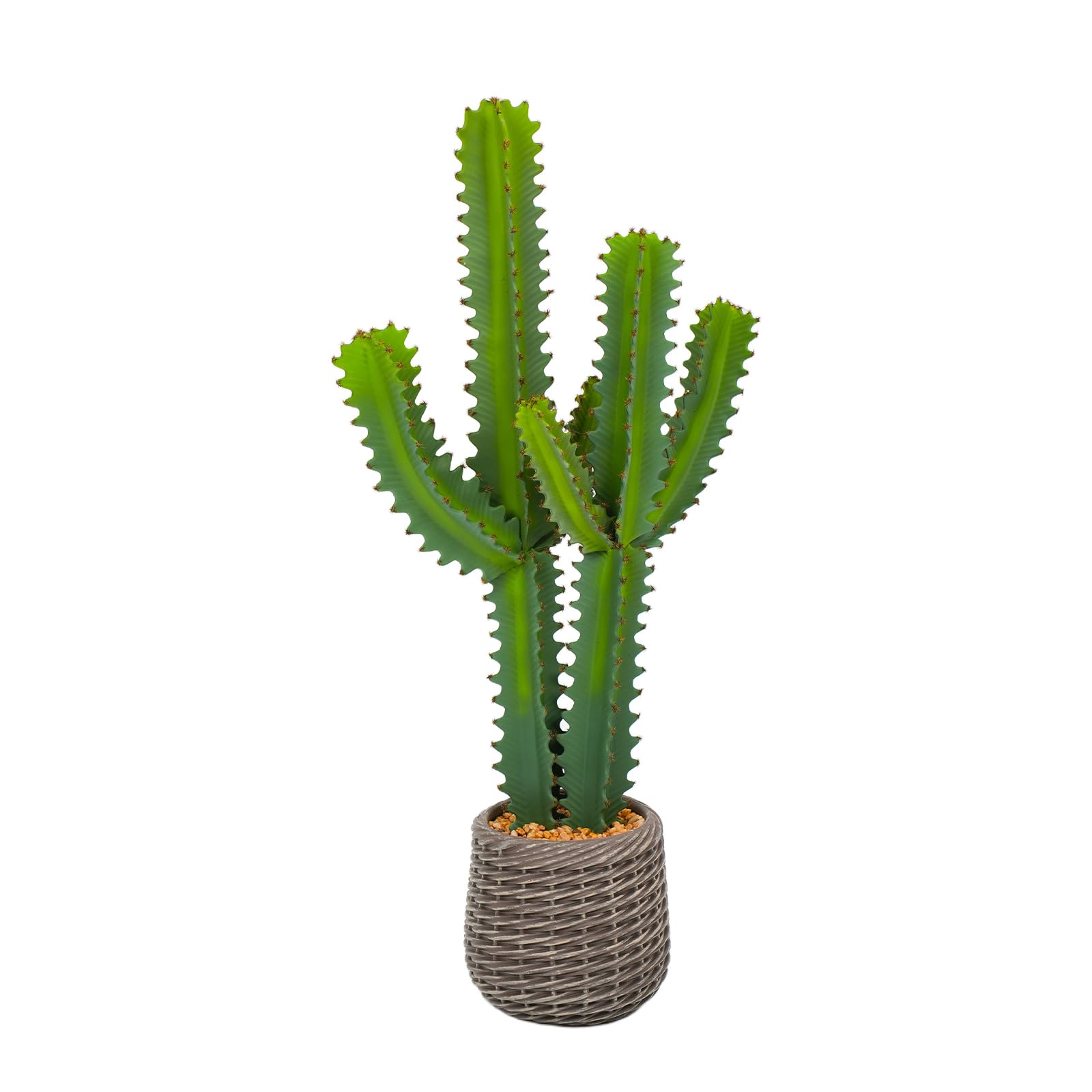 Artificial Cactus Plants, 3ft Tall UV-Resistant Fake Desert Cacti Plant in Brown Pot, Faux Floor Plants for Home Office Hotel Patio Balcony or Garden Indoor Outdoor Decor