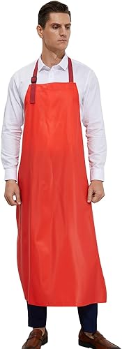 Miniatura 10 de Delantal largo de vinilo impermeable  Lino forrado, resistente a los productos químicos, mantel seguro