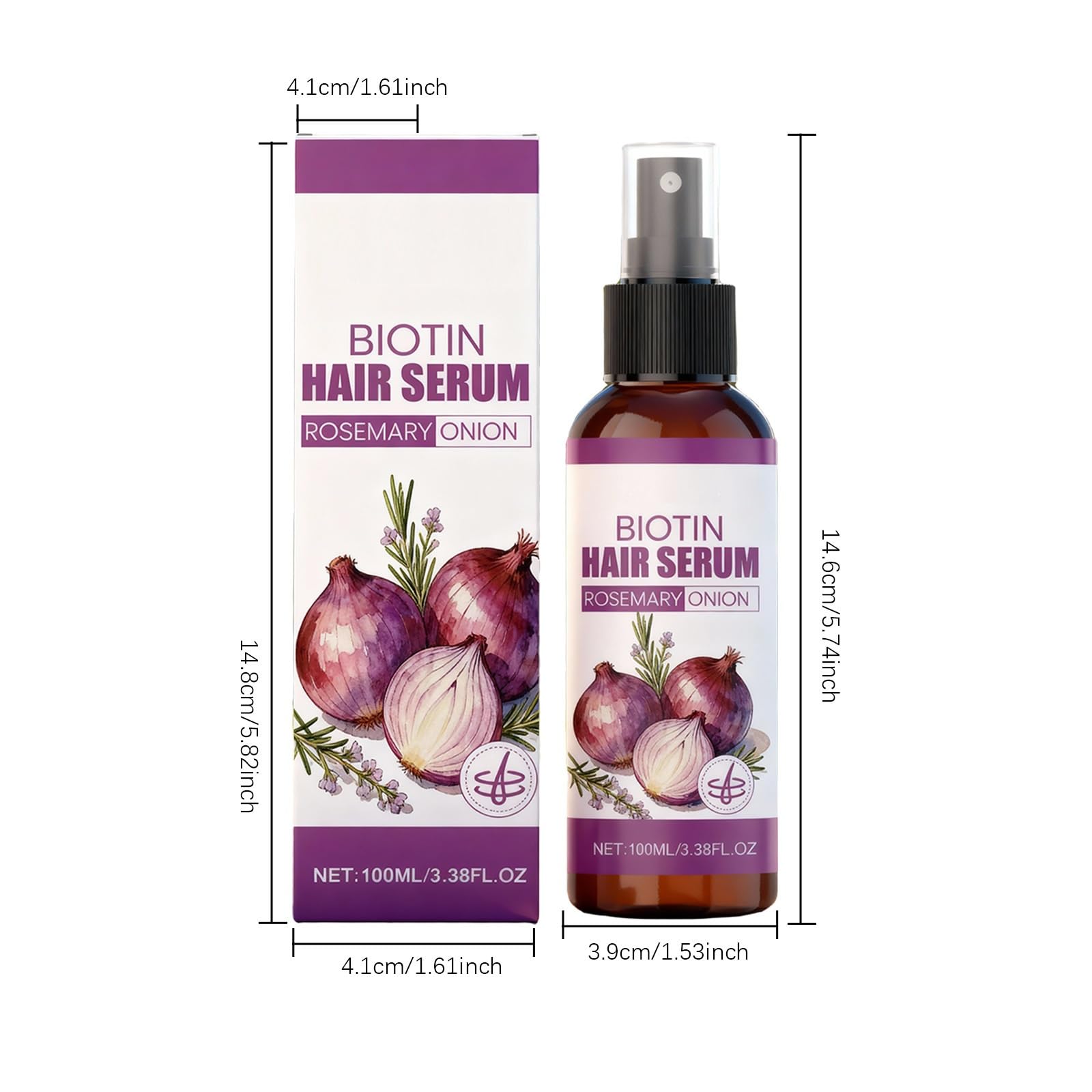 XINRAN Cipolla rosmarino, olio per capelli, cipolla biotina, olio di rosmarino, siero per la crescita dei capelli, addensare a secco, facile da non grasso, lavare liberamente spray per la cura del