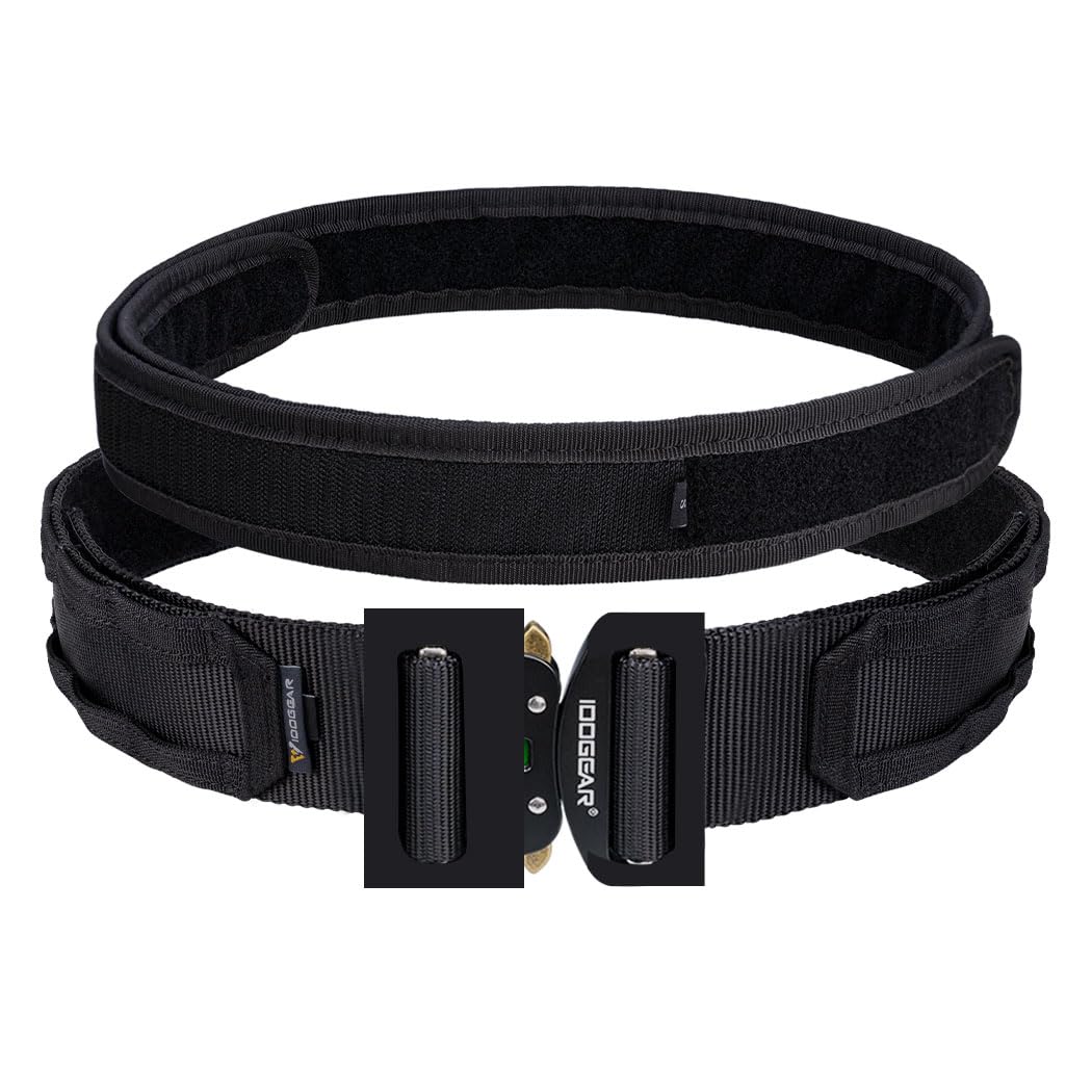IDOGEAR 2'' Cintura Tattica Militare Molle con 1,75'' Cintura Interna Set Sgancio Rapido Fibbia Metallica Cintura Heavy Duty Hook-And-Loop