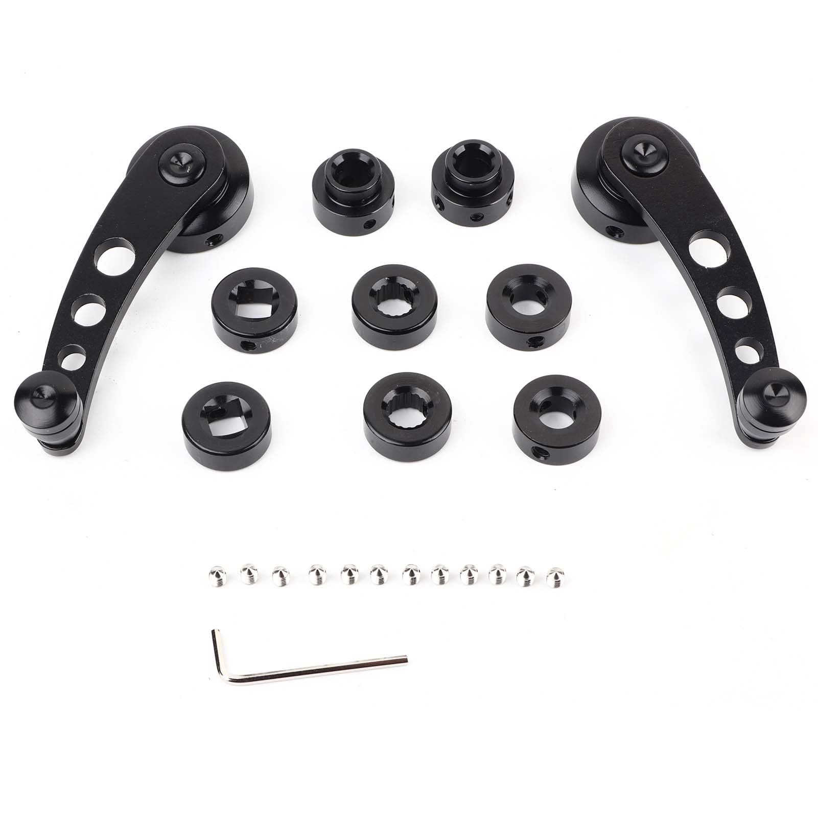 Yctze Black For Window Winder Crank Connect - Window Cranks Universal Window Winder Glass Cranks Handle Door Aluminum Alloy Automotive Replacement Riser Handle Car Refitting (Black)