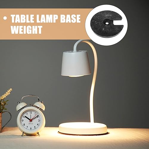 Miniatura 2 de GANAZONO Base de lámpara de mesa redonda DIY Display Base de la lámpara de luz Partes de luz Peso para mesita de noche de noche Soporte de luz de