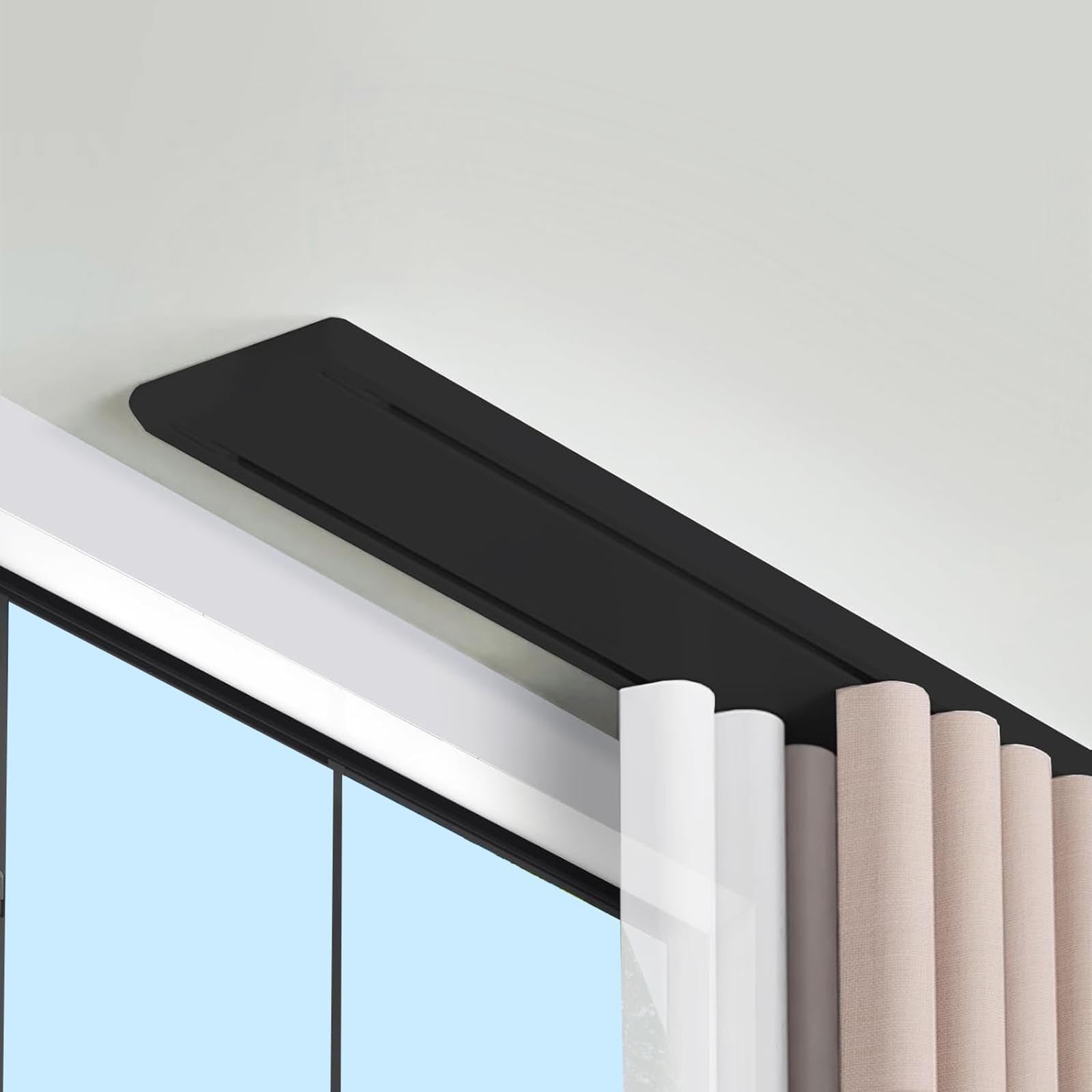 Doppelreihige Aluminium Gardinenschiene 2-läufig Leise Deckenmontage für Schlafzimmer Balkon Hotel – 1/1,5/2/2,6/3,8/4,7 m con materiale di protezione (grigio 2,2 m)