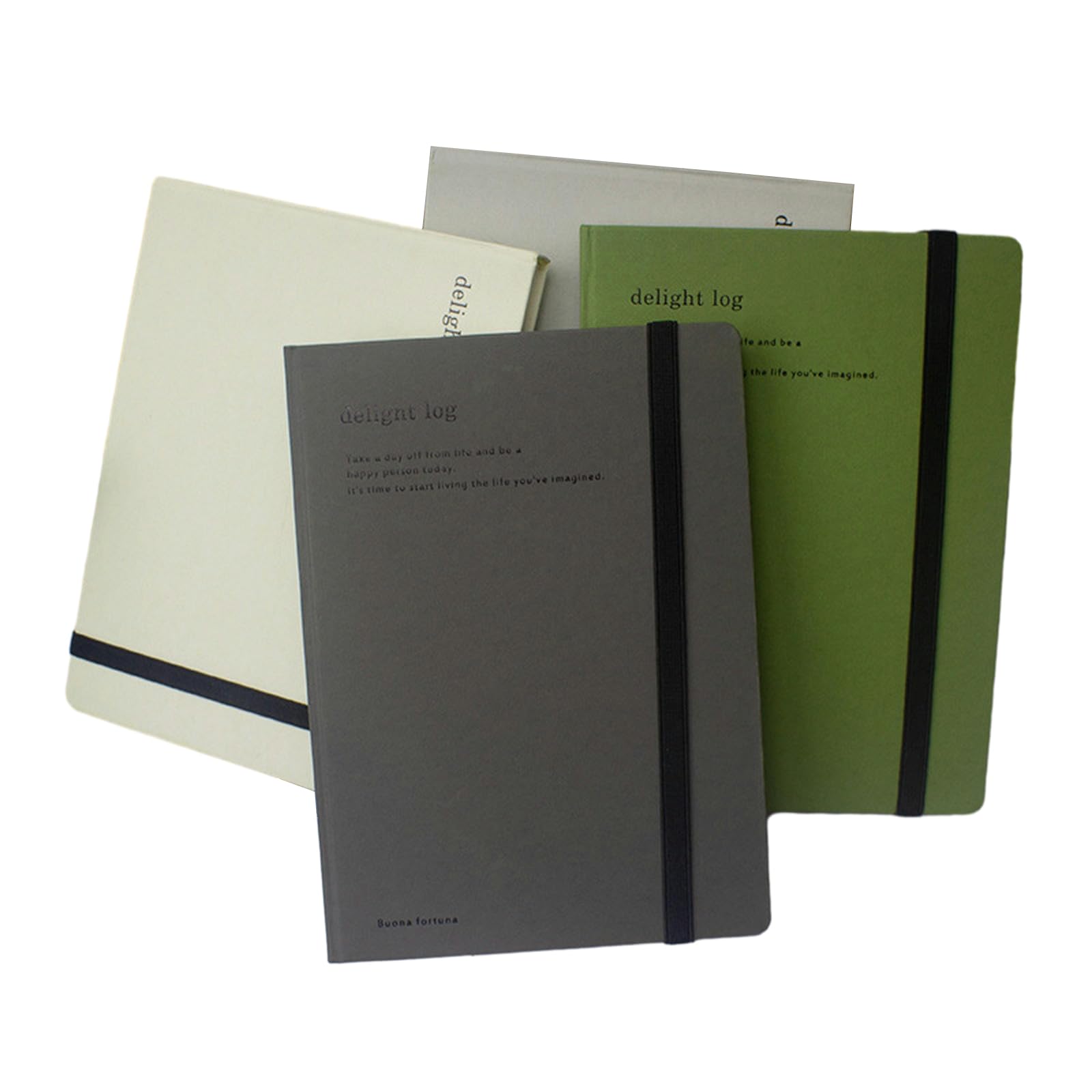 4PC-Creative - Blocco note portatile per lavoro aziendale, quaderno da disegno con cinghia per schizzi, libro bianco - Happy Journal