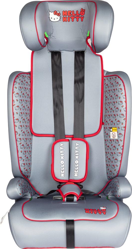 Asiento de coche Hello Kitty iSize R129 de 76 a 150 cm con protección lateral, reposacabezas ajustable y mayor comodidad para niños de 15 a 36 kg