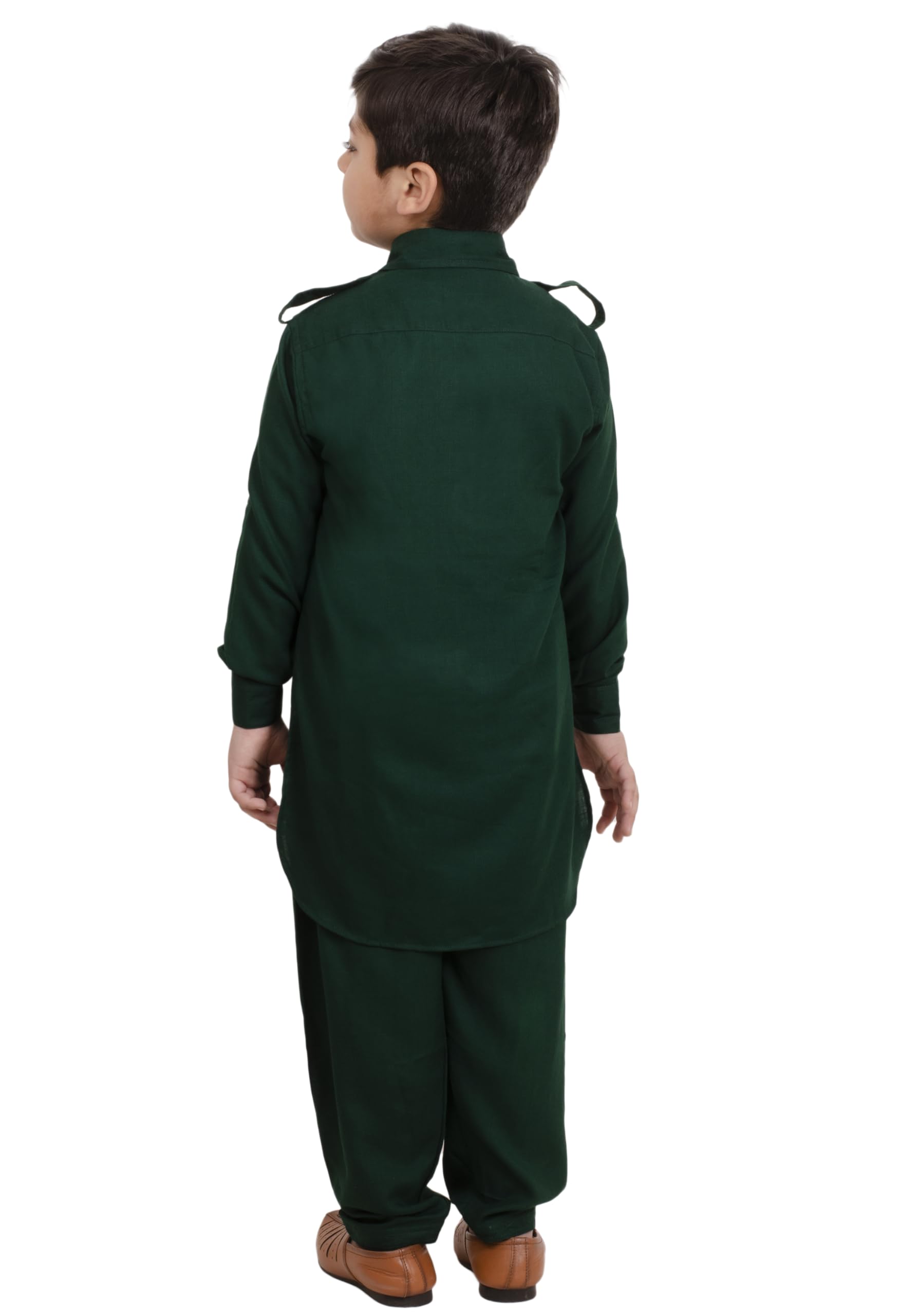 Muffin Shuffin Boys Green Pathani Rayon Kurta Pyjama Set | Traditional Kurta Set | Ethinic Pathani kurta pyjama for Boys