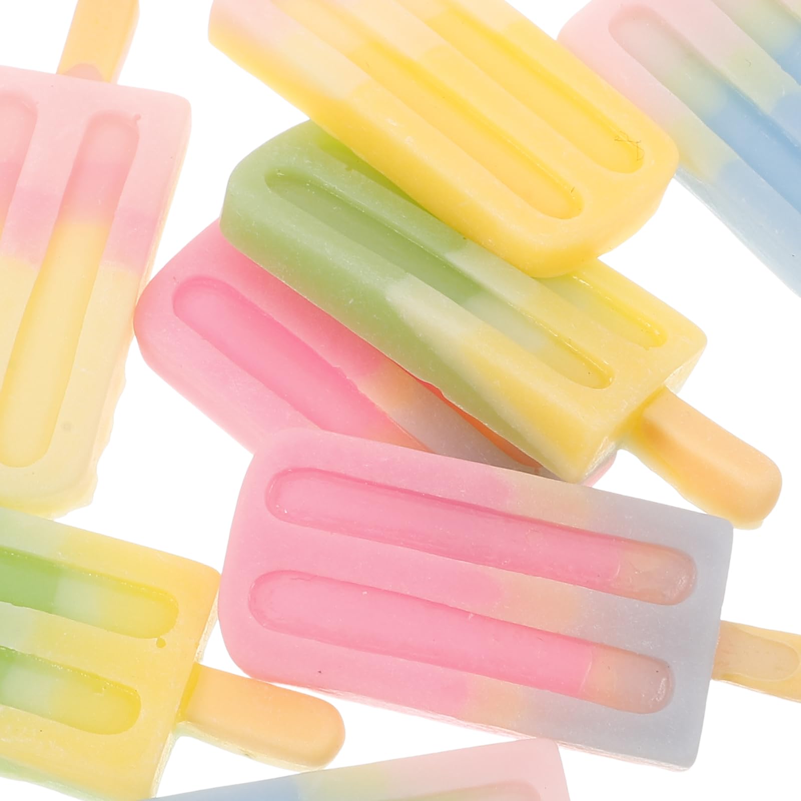 Vaguelly 12Pcs Miniature Fake Ice Cream Resin Charms Realistic Ice Lolly Props for DIY Phone Covers Doll House Decorations and Craft Accessories - Image 3