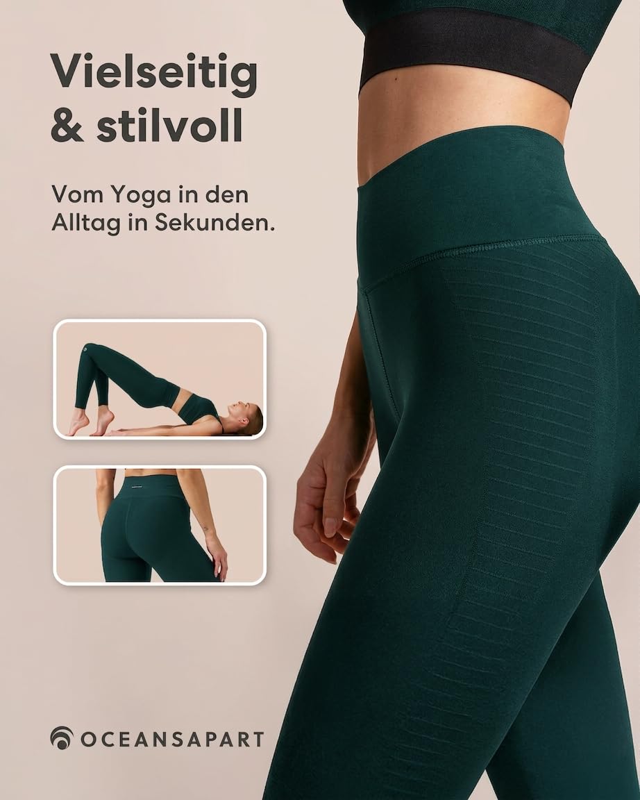 OCEANSAPART Beverly Pant - Sport Leggings Damen High Waist Scrunch | Performance-Stretch & Blickdicht – Nahtlos & Feuchtigkeitsableitend – Yogahose für Gym & Fitness