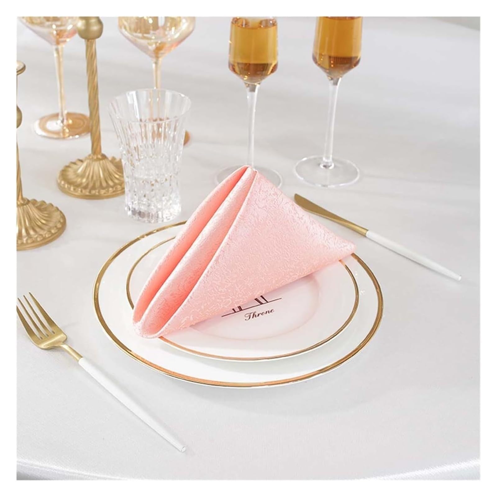 Cotton Table Napkins, Table Napkins Multicolor ester Jacquard 10-Pack 45x45cm Reusable Dinner Napkin(Type 29)