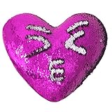Mermaid Throw Pillows,Two-color Reversible Sequins Mermaid Heart-Shaped Pillow Cover with Insert 13''×15''(Rose/Silver)