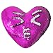 Mermaid Throw Pillows,Two-color Reversible Sequins Mermaid Heart-Shaped Pillow Cover with Insert 13''×15''(Rose/Silver)