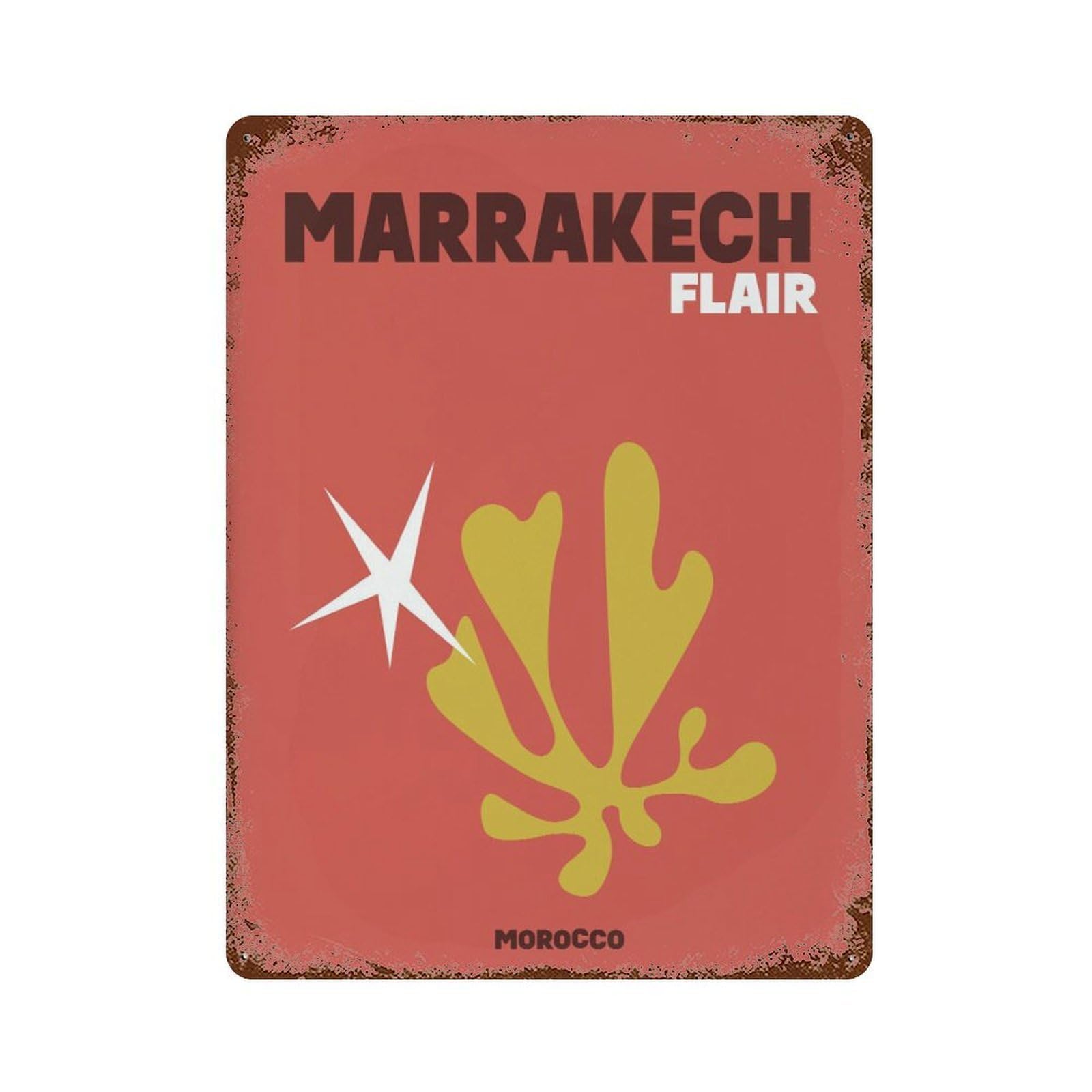 xiaoxiaoshen Marrakech Travel Morocco Wall Decor Art Metal Tin Poster Modern Home Decor Art Home Bar Shop Decorations Vintage Sign 40x30cm