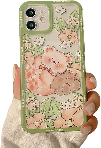 Compatible con iPhone 14 Pro Max (6.7 pulgadas) Funda de silicona TPU Retro Garden Bears para iPhone 14 Pro Max Funda protectora suave y suave a