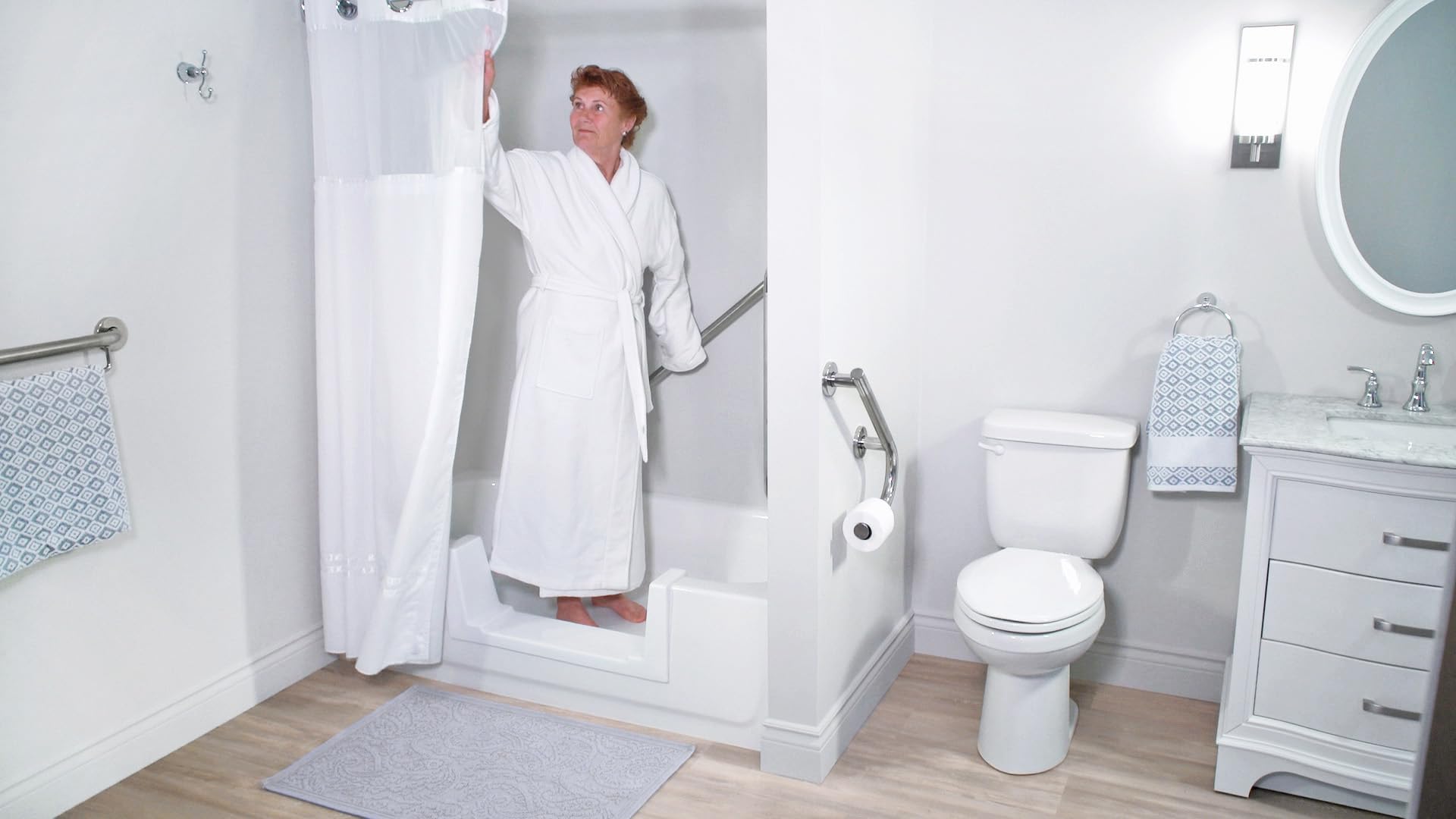 Quick Tub Walk-Thru Insert Accessibility Kit - Bath to Shower Conversion (Xtra-Deep), White