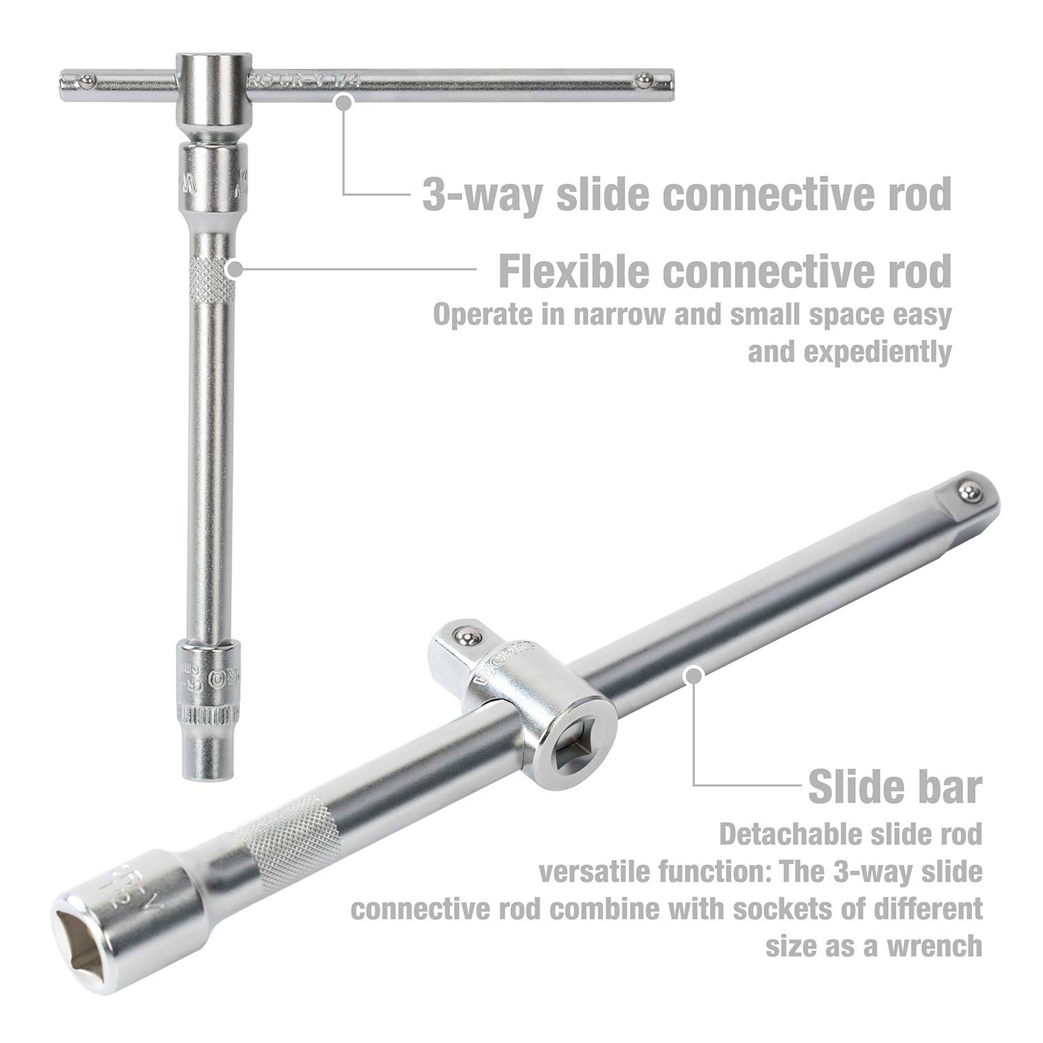 WORKPRO Set di Chiavi a Bussola e Cricchetto 1/4"+ 3/8"+ 1/2" 172 Pezzi, Bussola Metrica Cr-V con Chiavie a Cricchetto a Sgancio Rapido a 72 Denti, Utile per Riparazioni Auto, Profi, Meccanico