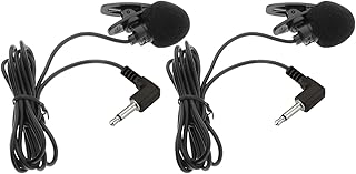 Akingdleo 2 pcs Portable Lapel mic 3.5mm Audio Compatible with Voice Amplifiers S6