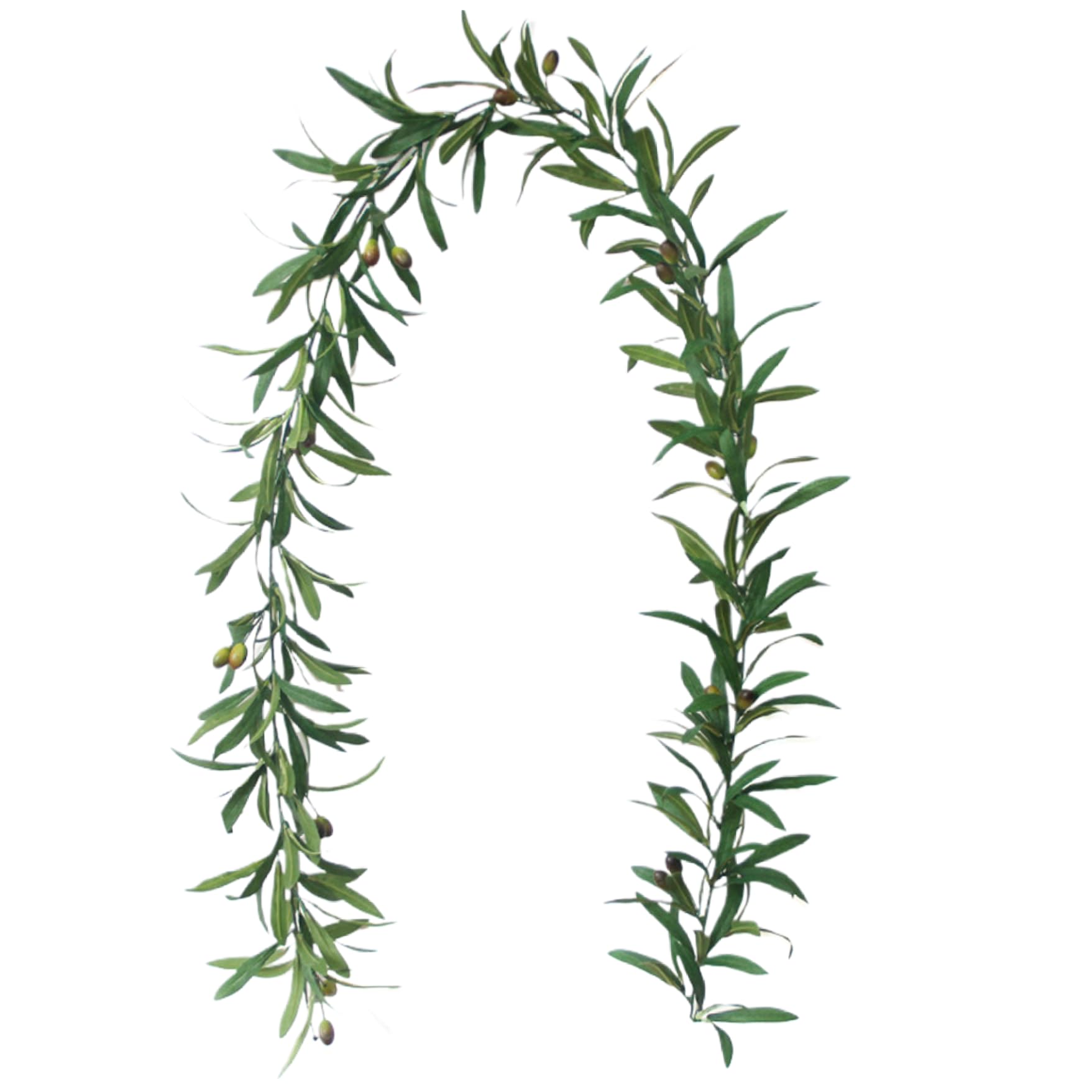 Faroby Olive Garland 73 Inch Artificial Olive Branch Garland Portable Greenery for Door Wedding