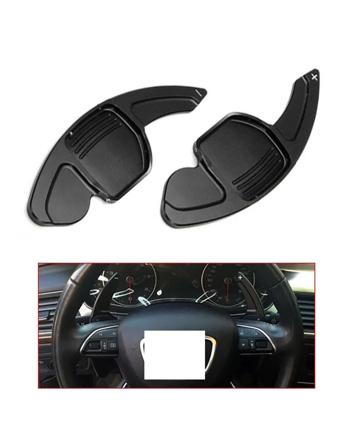 Hhyxxx A Black With Screw For A3 A4l A7 A8 S5 Q5 Q7 2012-2016 Car Steering Wheel Shift Paddle Shifter(A Black With Screw)