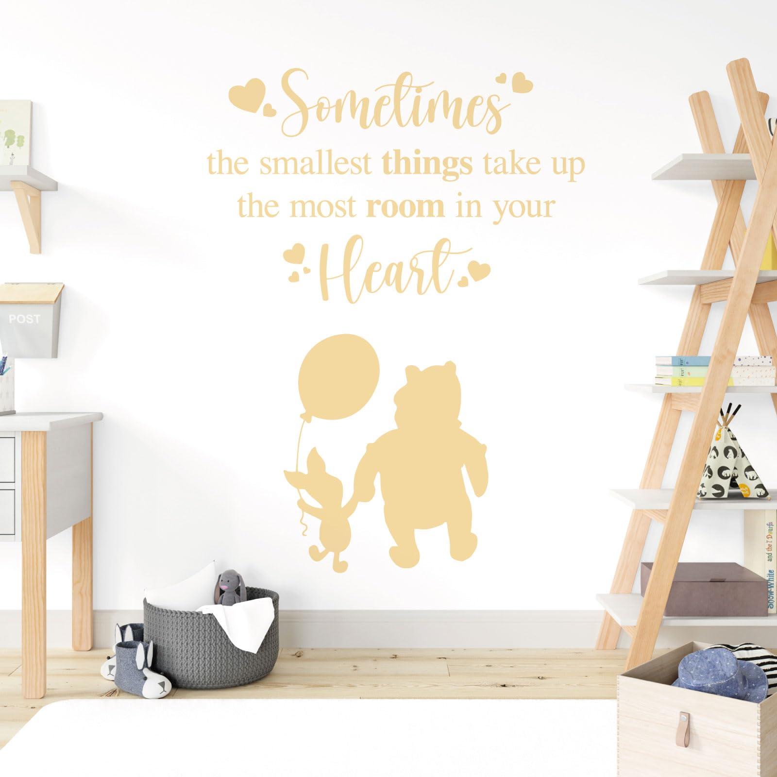 Sometimes the Smallest Things Take the Most Room in Your Heart - Movie Book Quote Wall Sticker [XLarge] [Cream]