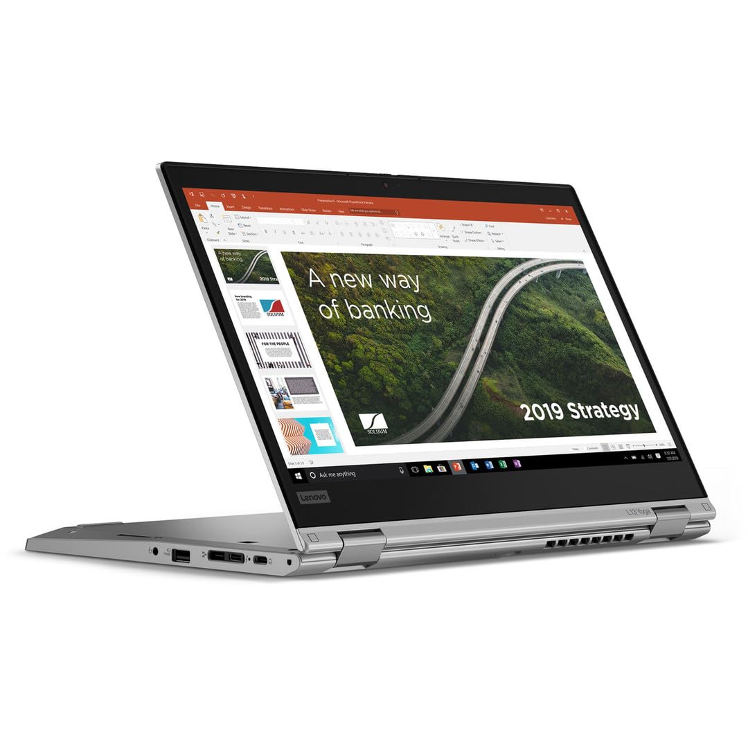 Lenovo ThinkPad L13 Yoga Gen 1, laptop touch 2 in 1, 13,3" FHD, Intel Core i5-10210U, RAM 8 GB, SSD 256 GB, Argento, Tastiera QWERTY americana, Windows 11 Pro (ricondizionato)