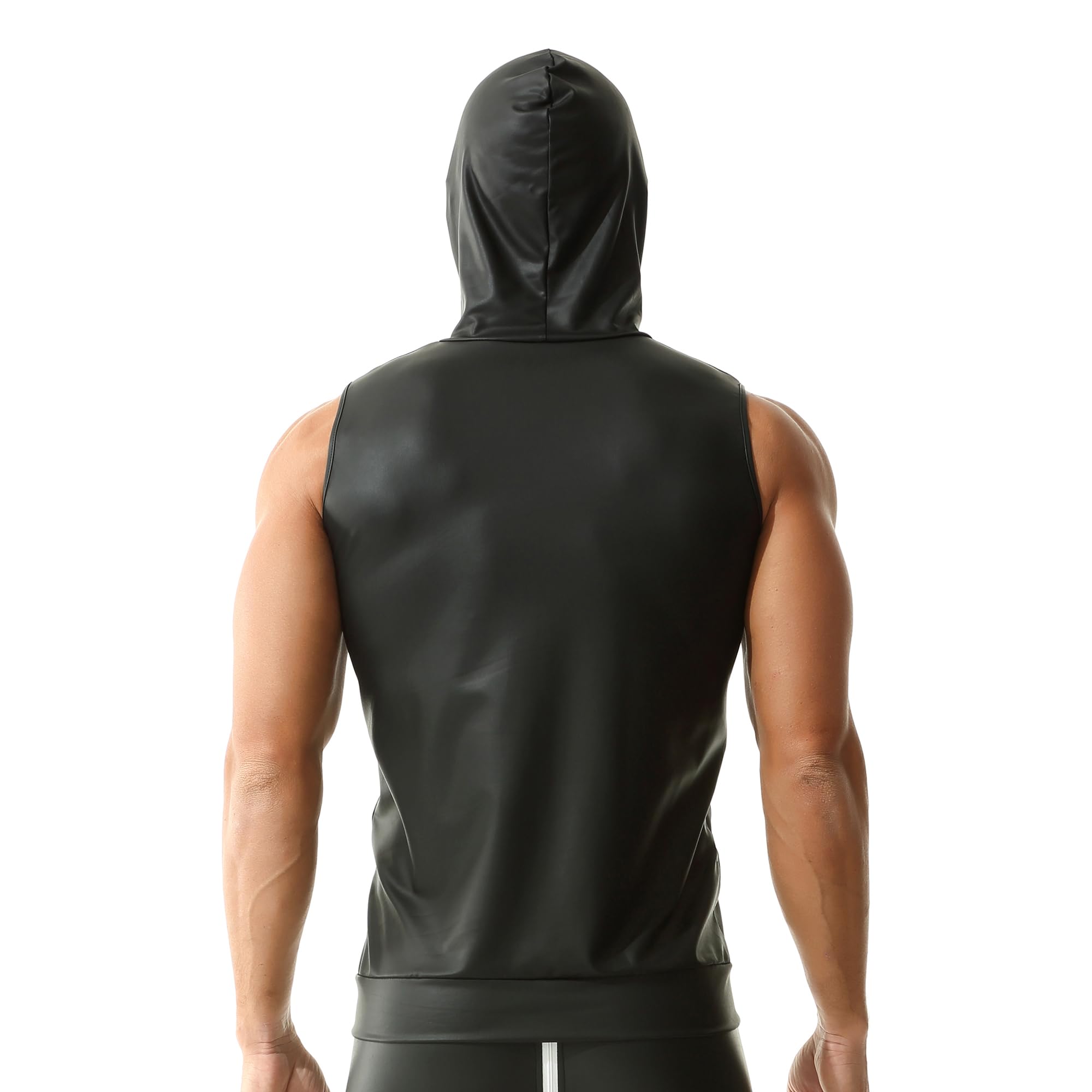YUFEIDA Męskie podkoszulki, bez rękawów, podkoszulek ze sztucznej skóry, Muscle Fit, kamizelka, topy, koszule, modne podkoszulki