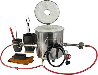 16KG Propane Melting Furnace, Double Forge Burners Furnace with Large Crucibles and Ingot Mold, Foundry Kiln Smelter Kit for Smelting Scrap Metal Recycle Gold Copper Aluminum Casting