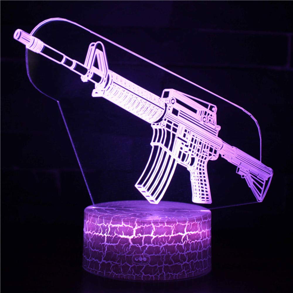HPBN8 Ltd Creativo 3D Pistola Luce Della Notte 3D LED Lampada 7/16 Colori Lampada da Tavolo USB Power Telecomando Giocattoli per Decor di Natale Regalo di Compleanno