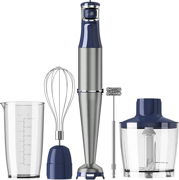 Turelar Immersion Blender Handheld Corded, 1100W 5 in 1 Hand Blender Set
