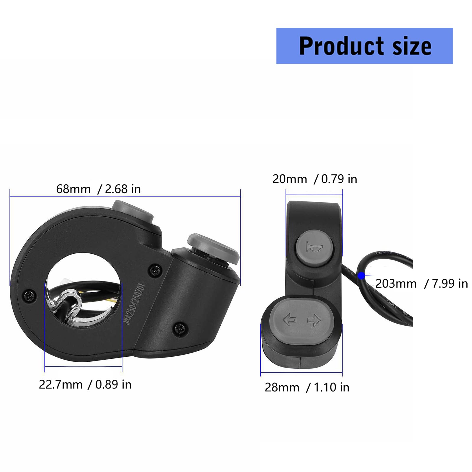 Generisch Klaxon et interrupteur de clignotant, trottinette électrique, bouton rotatif pour G65/F2Pro, sécurité de conduite accrue, klaxon et interrupteur de clignotant