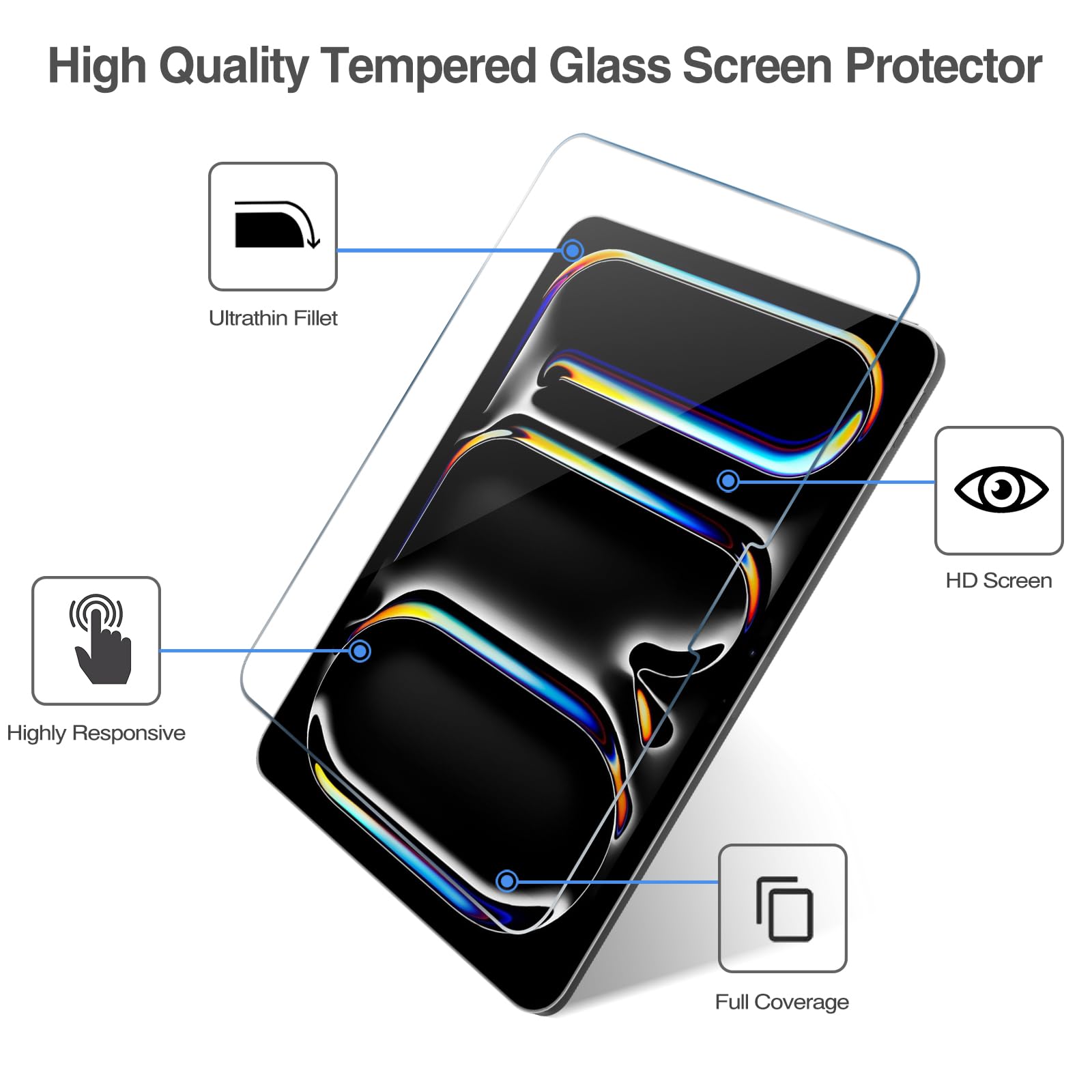 Apiker 2 Pz Pellicola In Vetro Temperato Per IPad Air 11 Pollici 2025/2024 – 9H, HD, Antimpronta, Facile Installazione