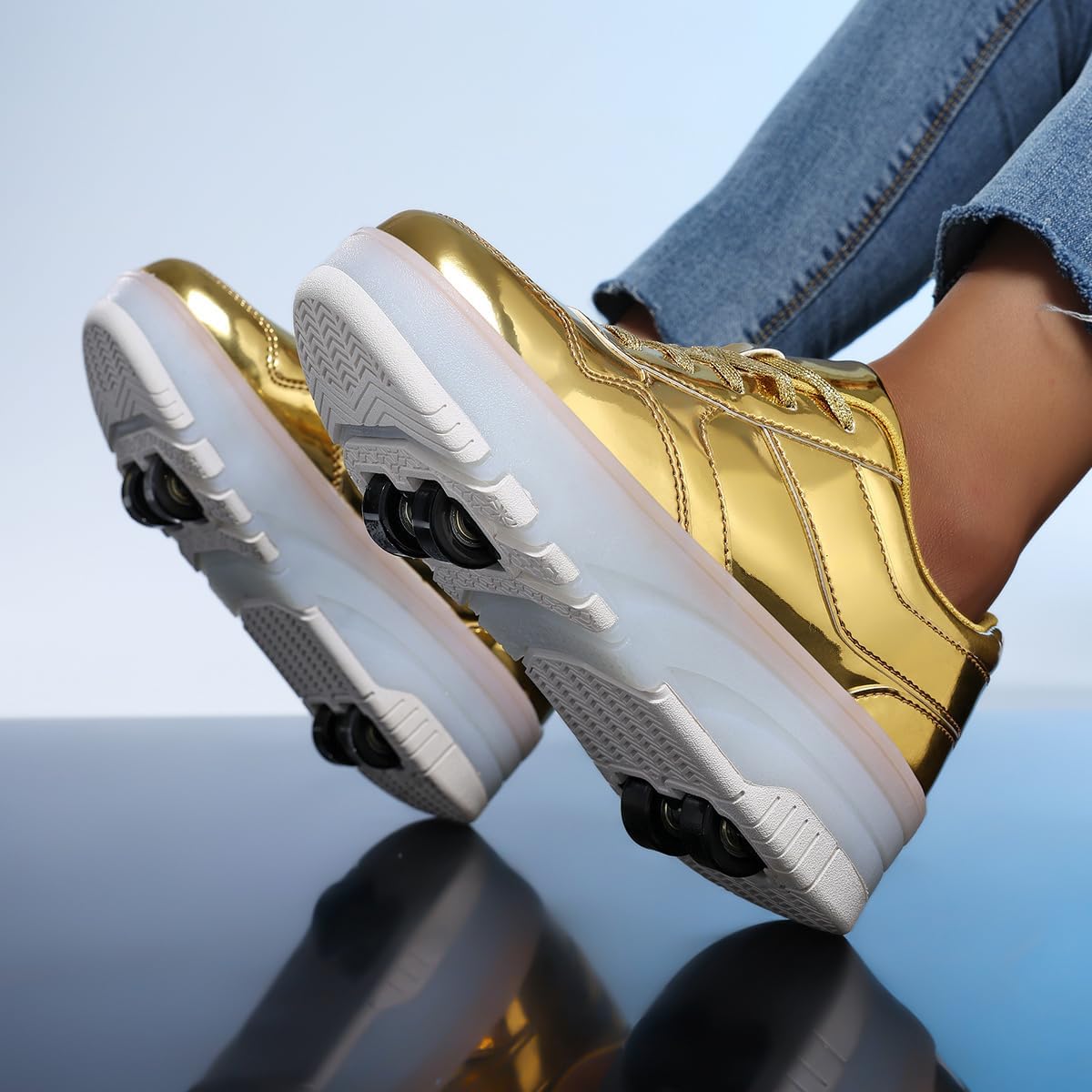 Roller Skate Shoes for Women Girls Shoes with Wheels Fashion Sneakers Detachable 4-Wheels - Image 6