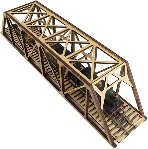 Miniatura 6 de War World Scenics Puente de viga ferroviaria de bajo detalle de una sola vía 15.748 in - Diorama ferroviario modelo OOHO