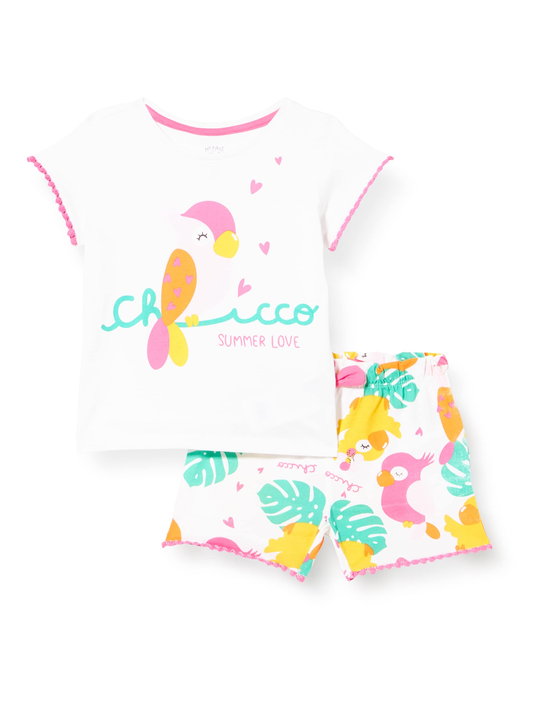 Chicco Completo Bambina - T-Shirt Maniche Corte E Shorts, Cotone Elastan, Per 0-24 Mesi - Foto 5