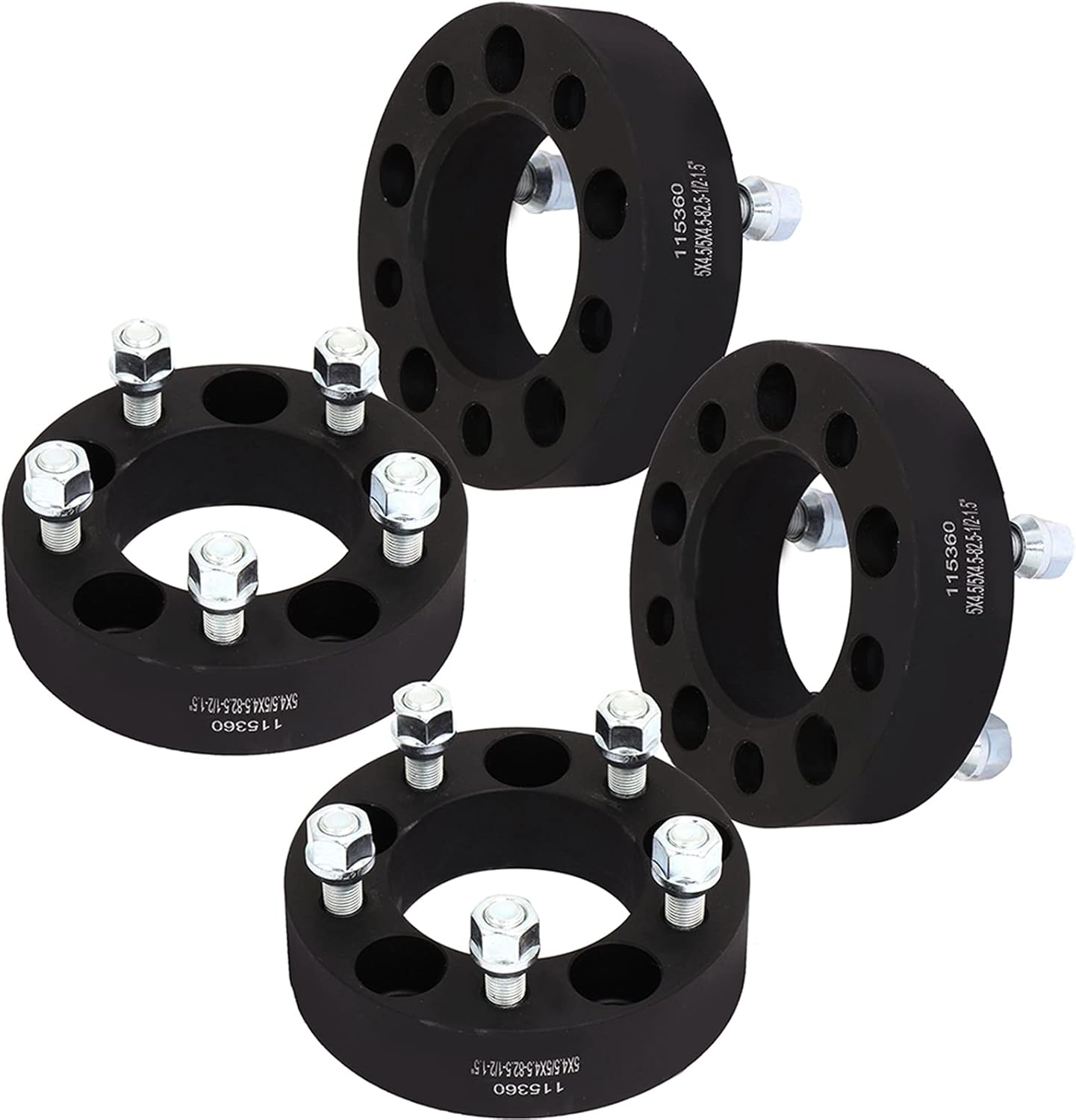 ROADFAR 4Pcs 5 Lug Wheel Spacers 5x4.5 1.5 inch Thickness Bore 82.5mm Thread Pitch 1/2 Wheel Spacers Compatible for Fury III 1965-1974 for Trailduster 1979-1981