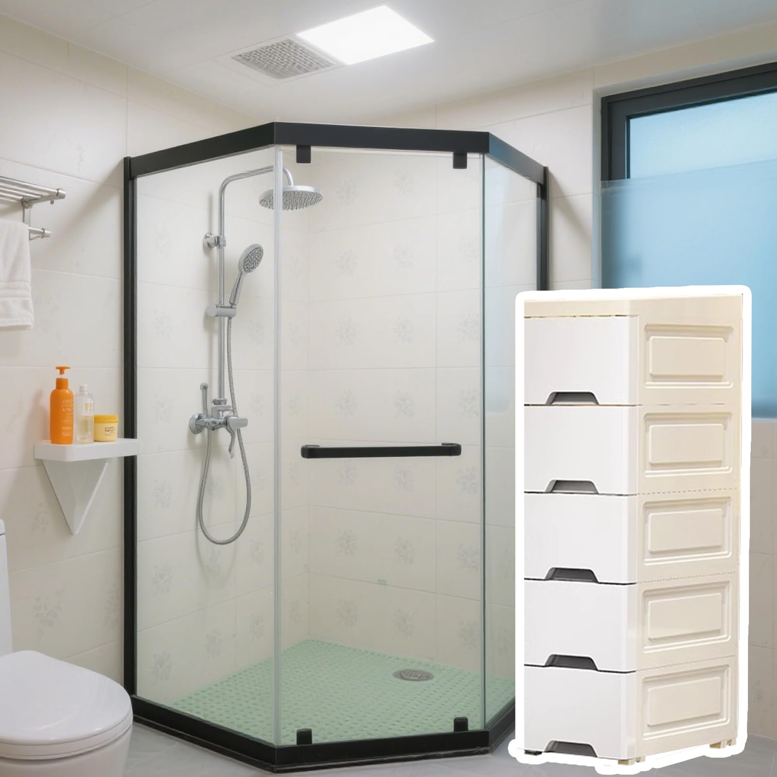 Badezimmerbodenschrank - Stehende Regaleinheit Für Ein Badezimmer | Schrank Mit Schubladen | Schubladen-Design Vertikale Organizer Regale Wohnung, Restaurant