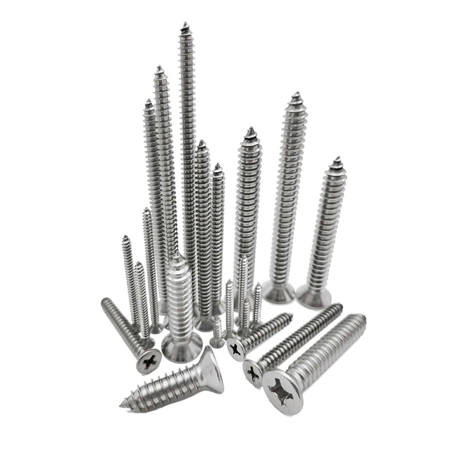 Tornillos Tornillos autorroscantes Tornillo de ace Tornillos autorroscantes avellanados con cabeza en de acero inoxidable 304 de 2,2 mm y 2,6 mm, M2,2 y M2,6 x 5, 6, 8, 10, 14, 16, 18 y 20 mm, tornill