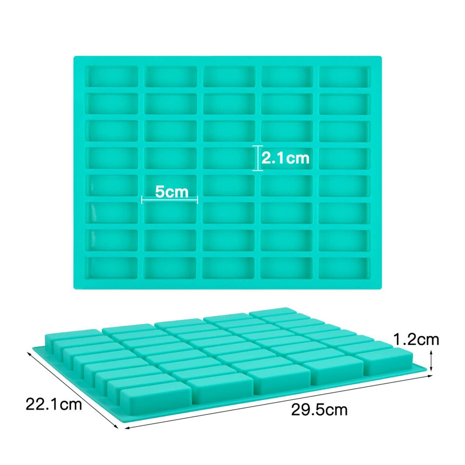 CAREG 40 cavidad rectángulo jabón moldes moldes moldes de Silicona compatibles con Bricolaje Hoja de jabón for el hogar